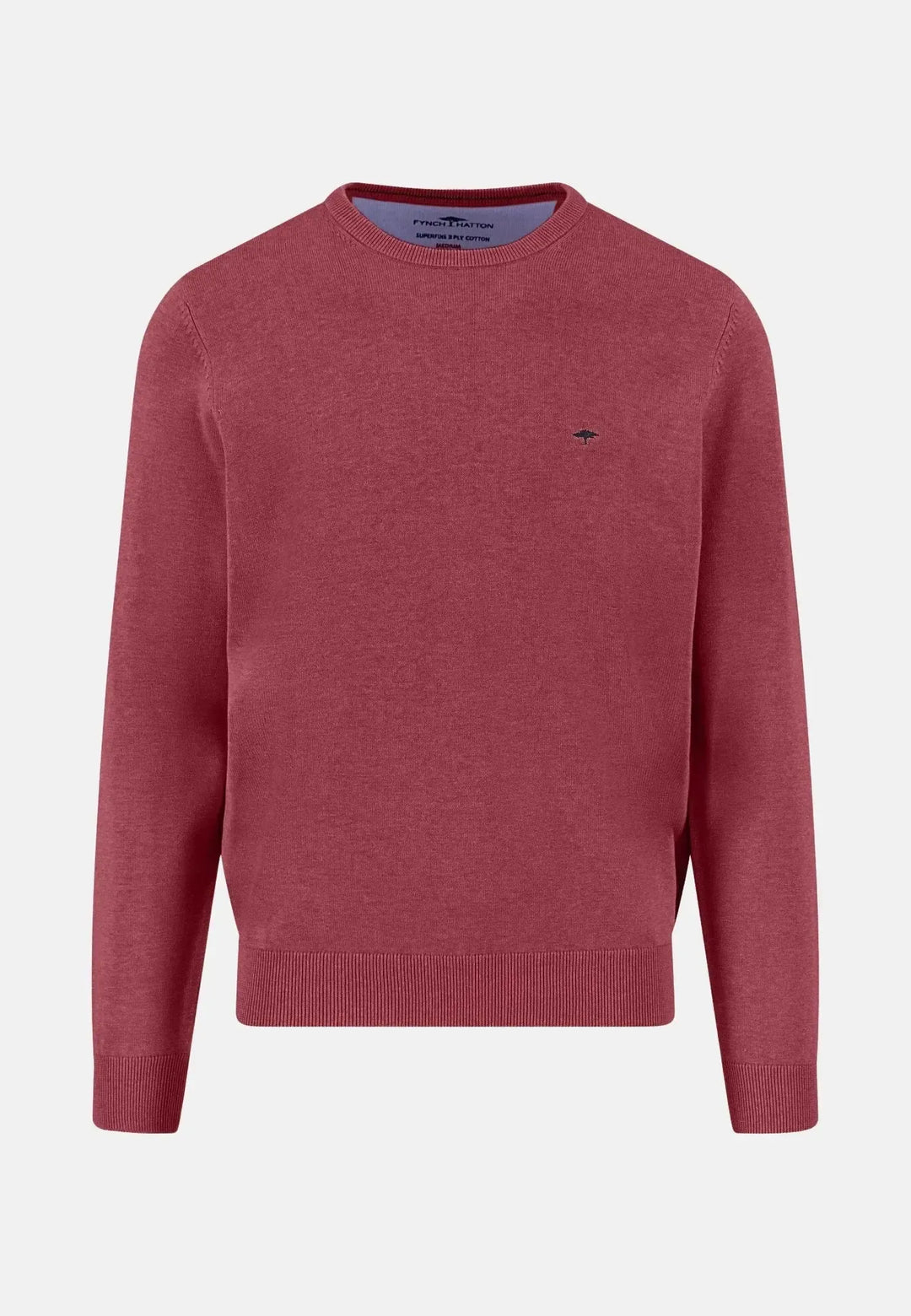 fynch-hatton-Fine Knit Cotton Crewneck Berry