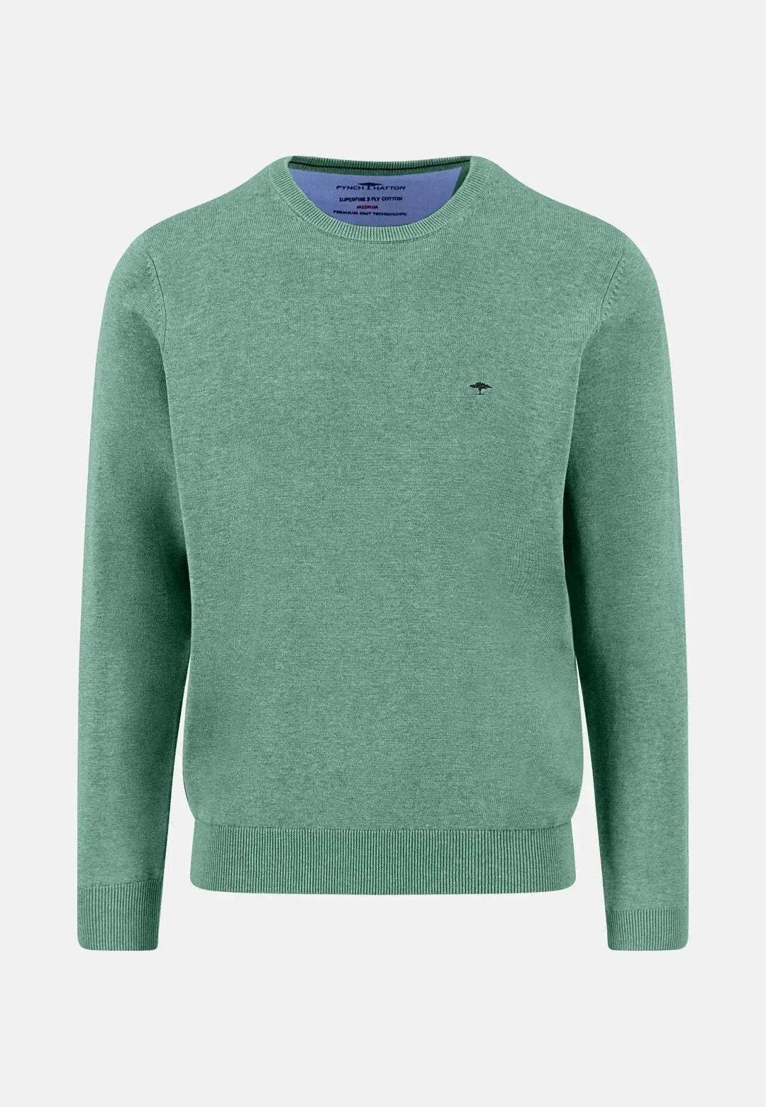 fynch-hatton-Fine Knit Cotton Crewneck Fern