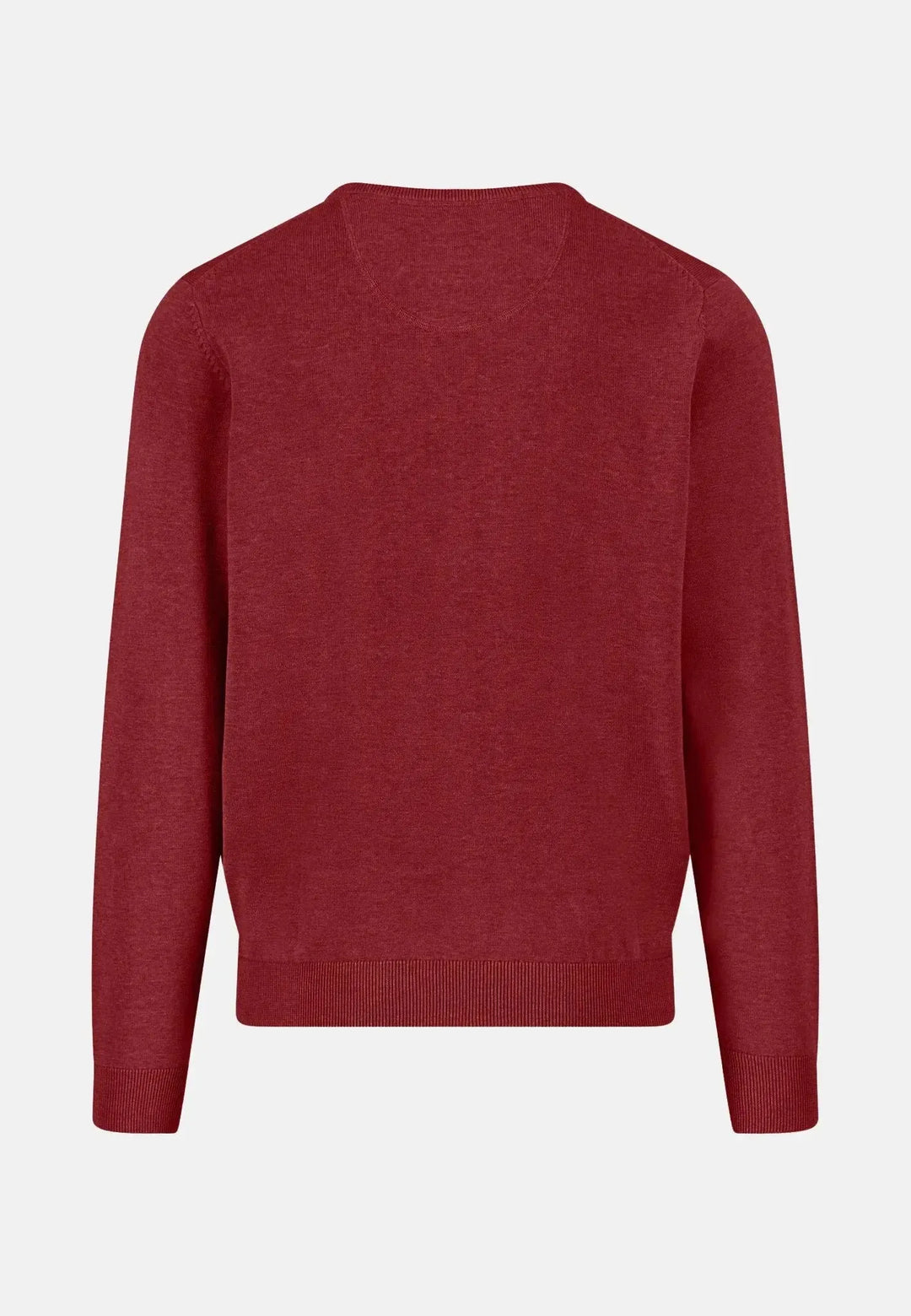 fynch-hatton-Fine Knit Cotton Crewneck Garnet Red