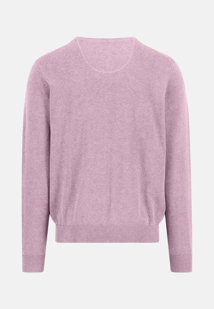 fynch-hatton-Fine Knit Cotton Crewneck Magnolia
