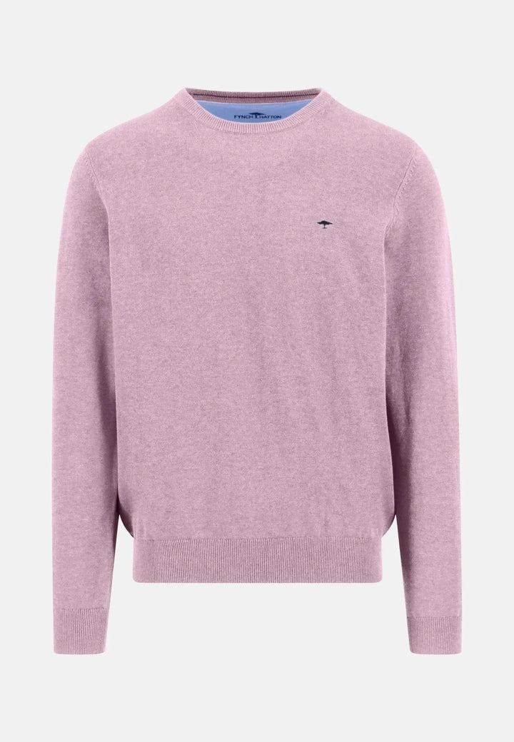 fynch-hatton-Fine Knit Cotton Crewneck Magnolia