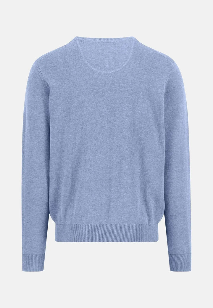 fynch-hatton-Fine Knit Cotton Crewneck New Breeze