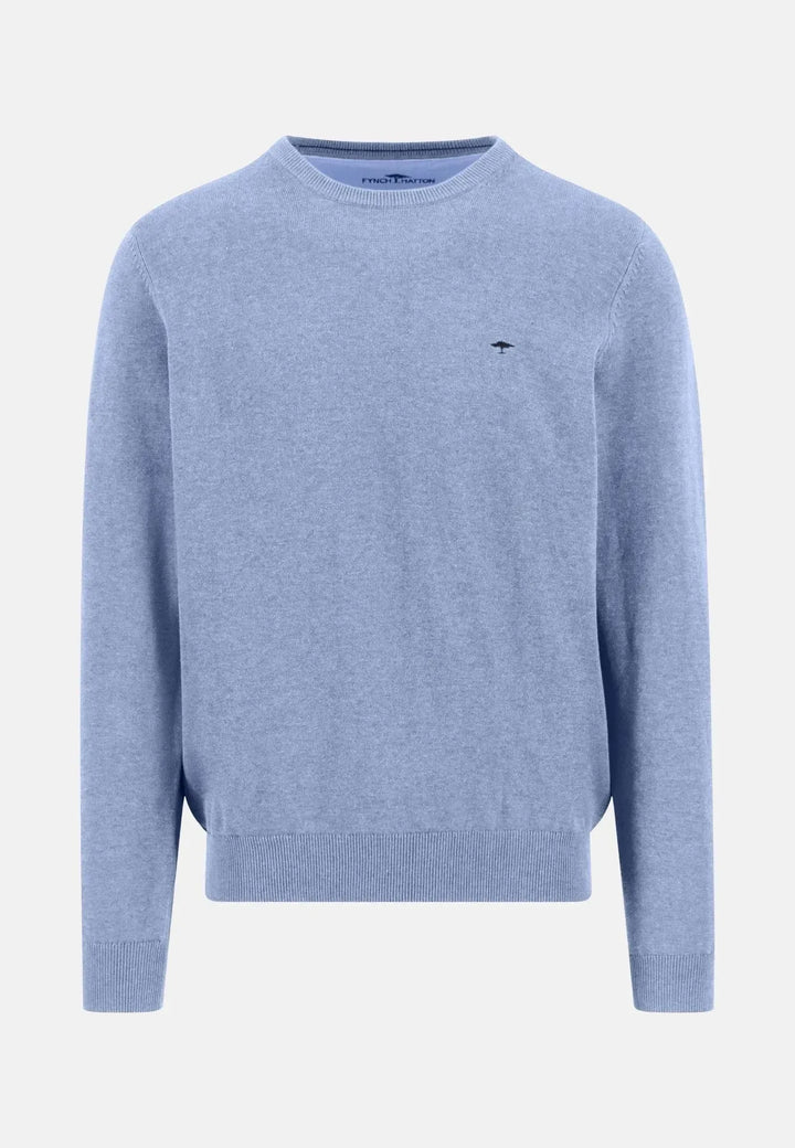 fynch-hatton-Fine Knit Cotton Crewneck New Breeze