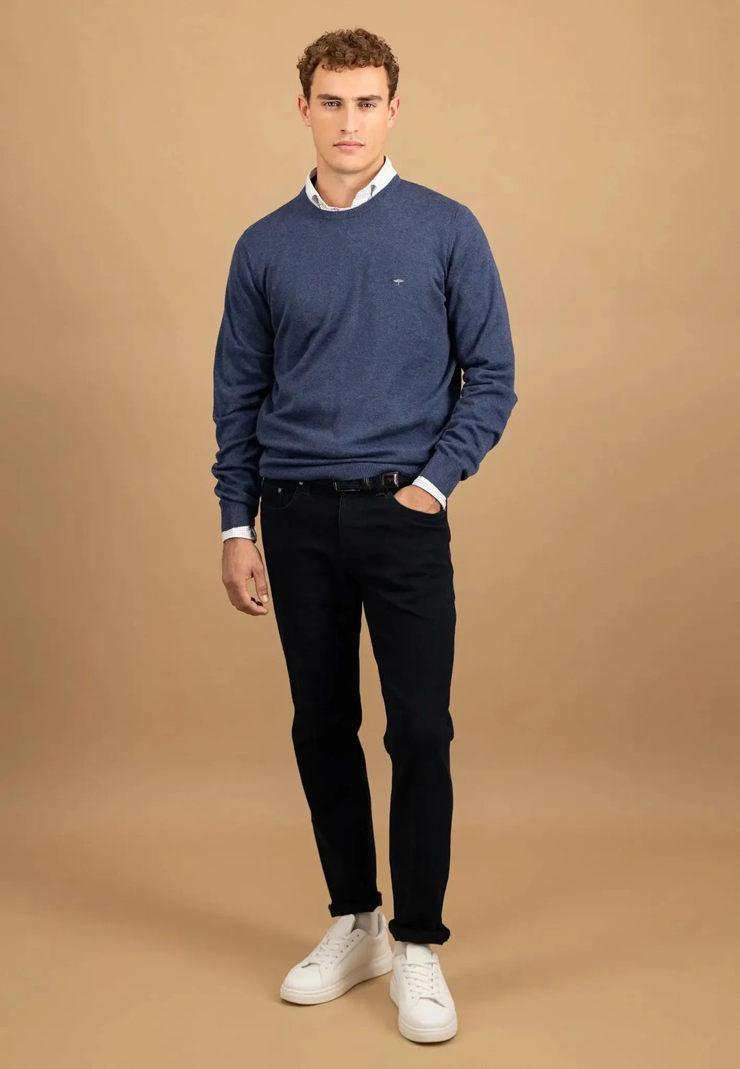 fynch-hatton-Fine Knit Cotton Crewneck Night