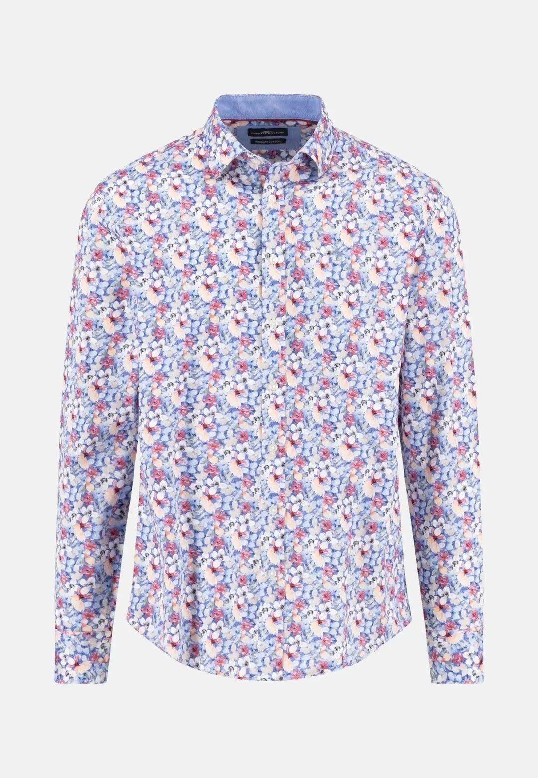 fynch-hatton-Floral Kent Collar Shirt Berry