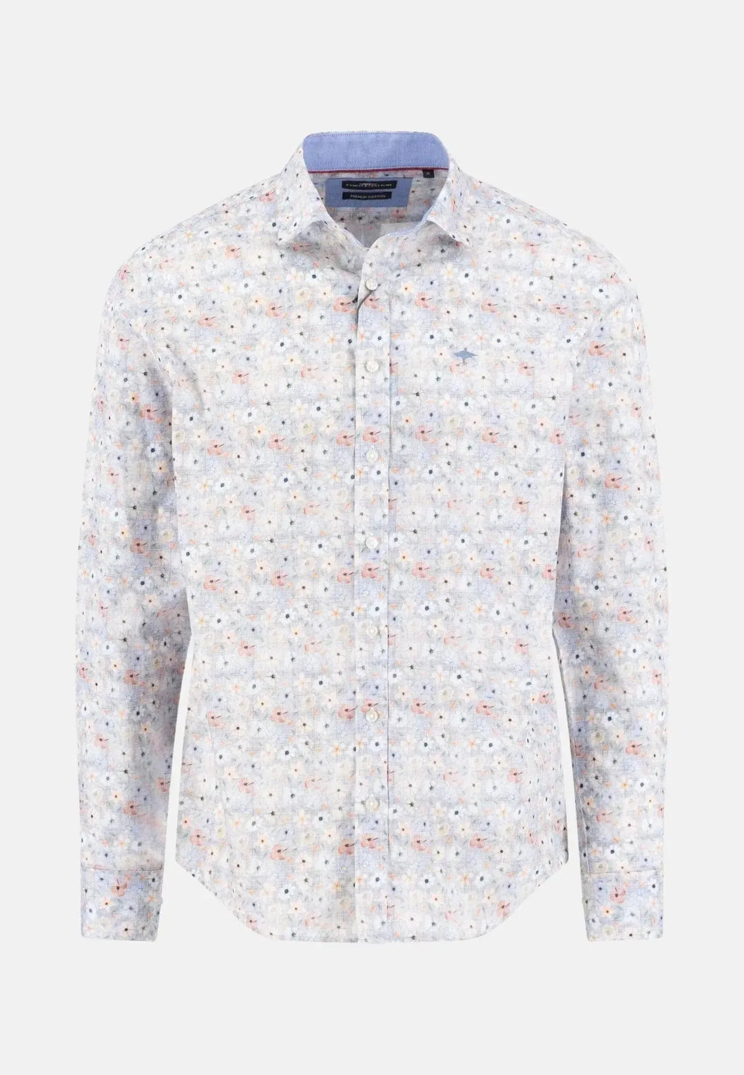 fynch-hatton-Floral Kent Collar Shirt Peach