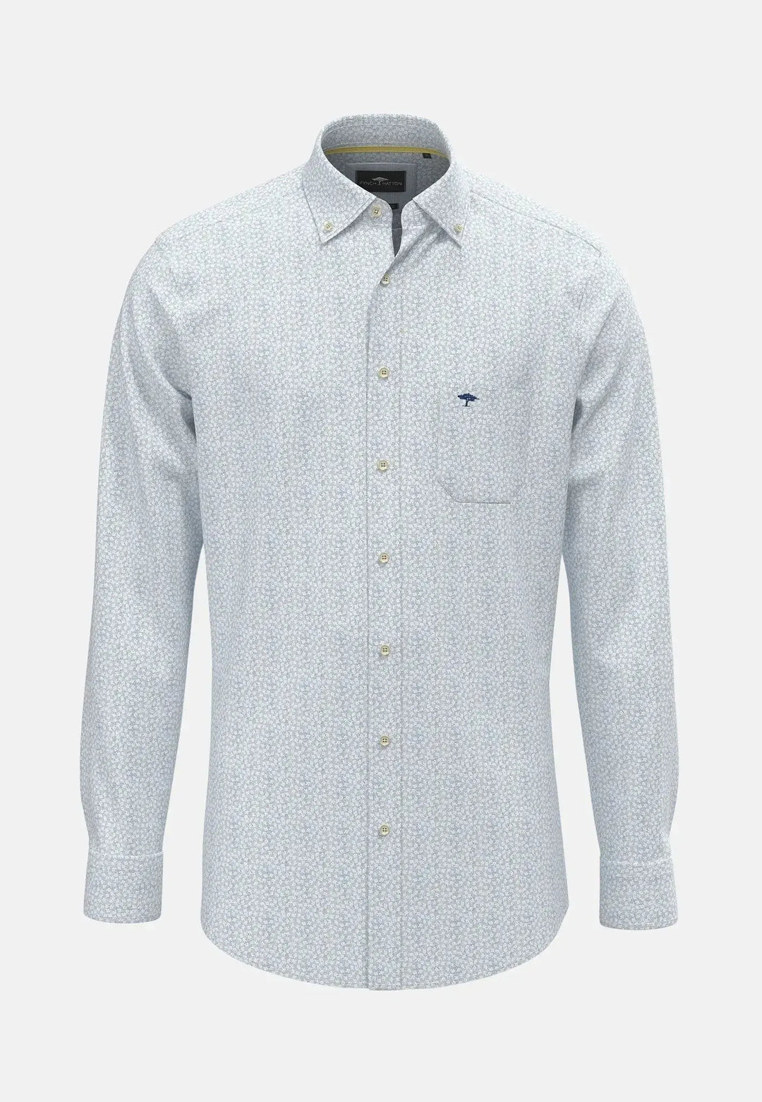 fynch-hatton-Flower Print Mix Shirt Vivid Yellow