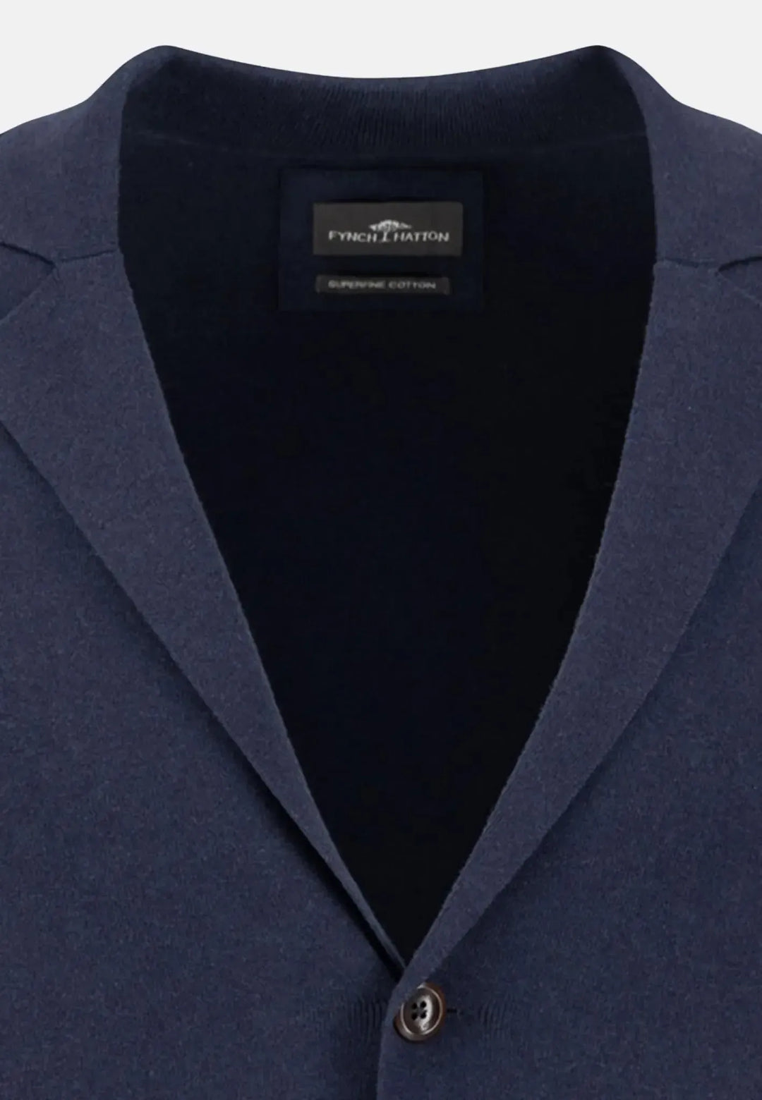 fynch-hatton-Full Needle Cotton Blazer Navy