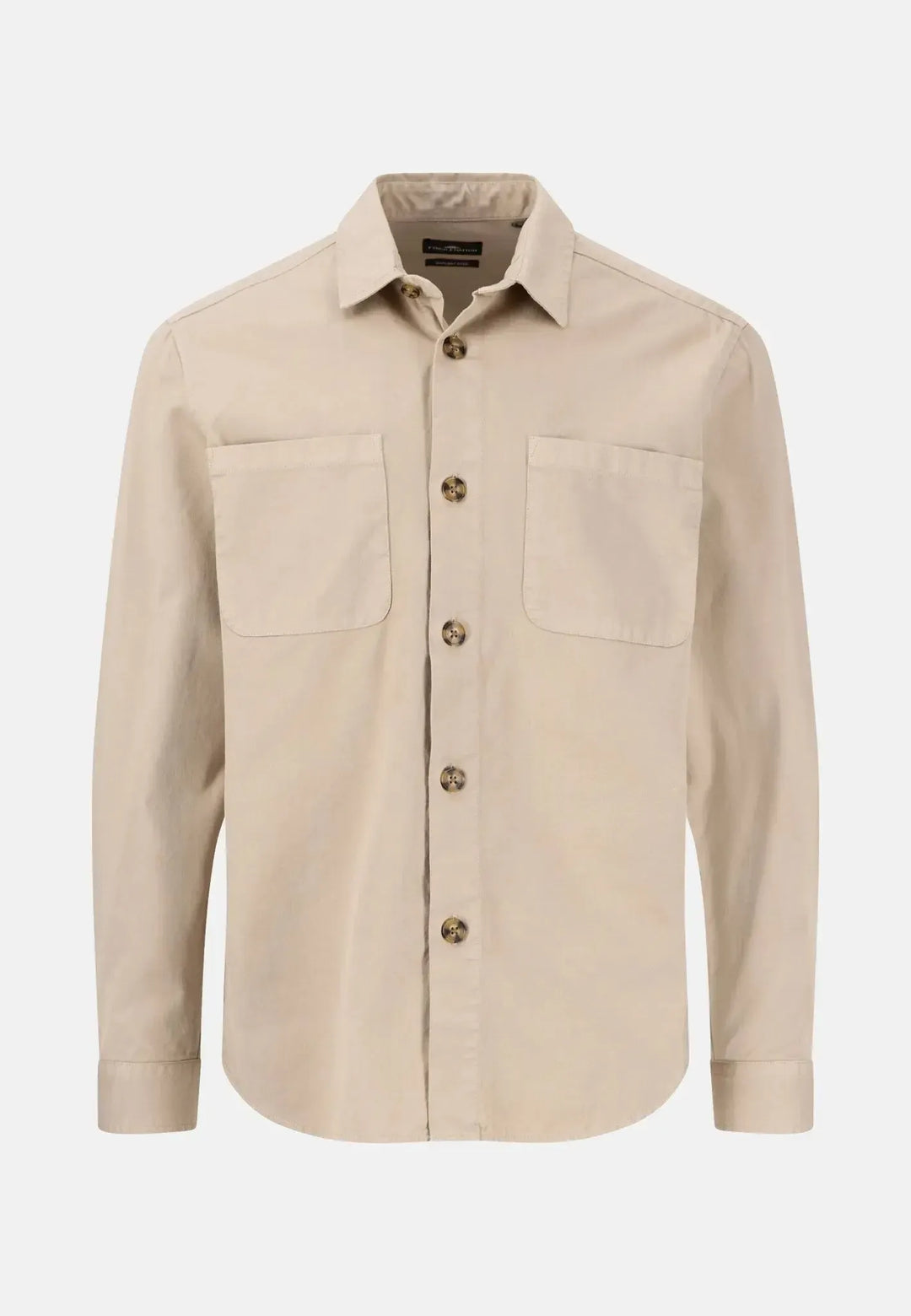 fynch-hatton-Garment Dyed Overshirt Sand