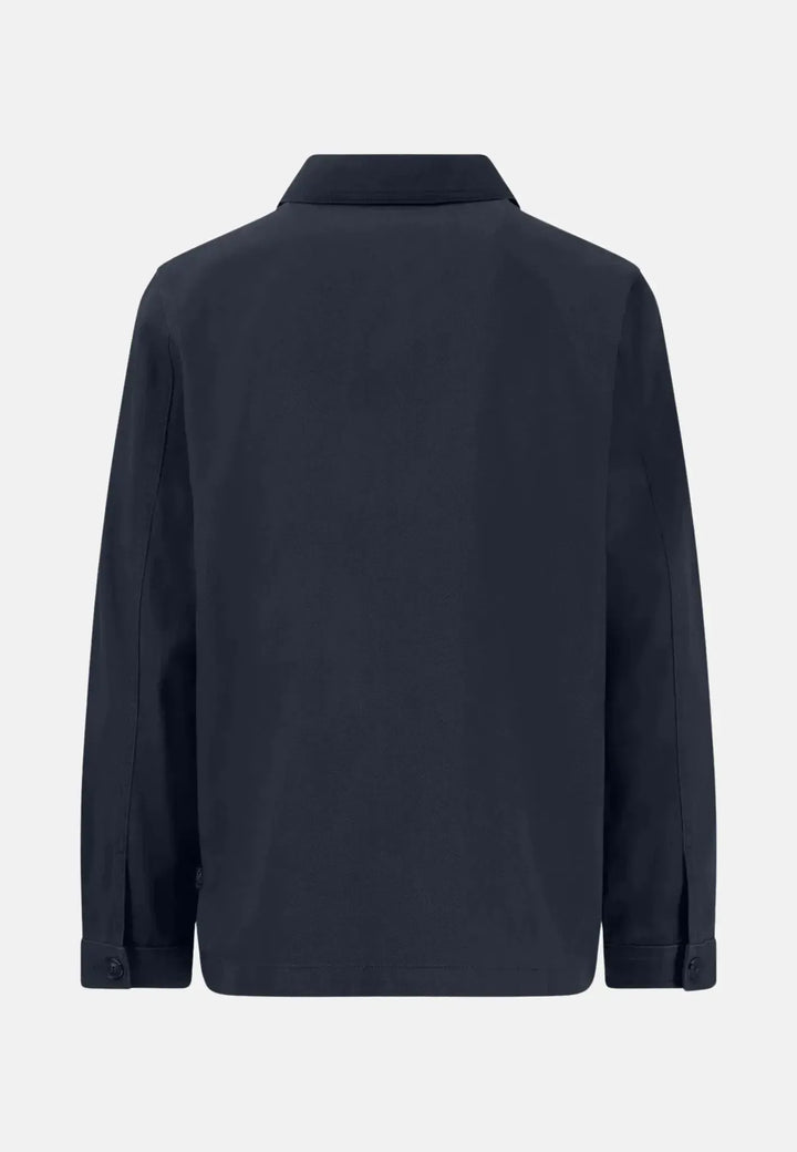fynch-hatton-Garment Dyed Twill Overshirt Dark Navy