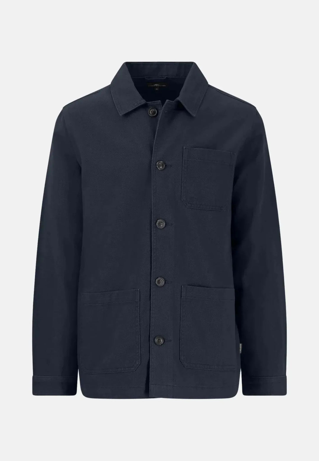 fynch-hatton-Garment Dyed Twill Overshirt Dark Navy