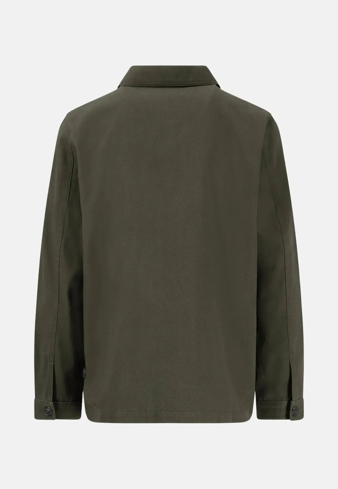 fynch-hatton-Garment Dyed Twill Overshirt Dusty Forest