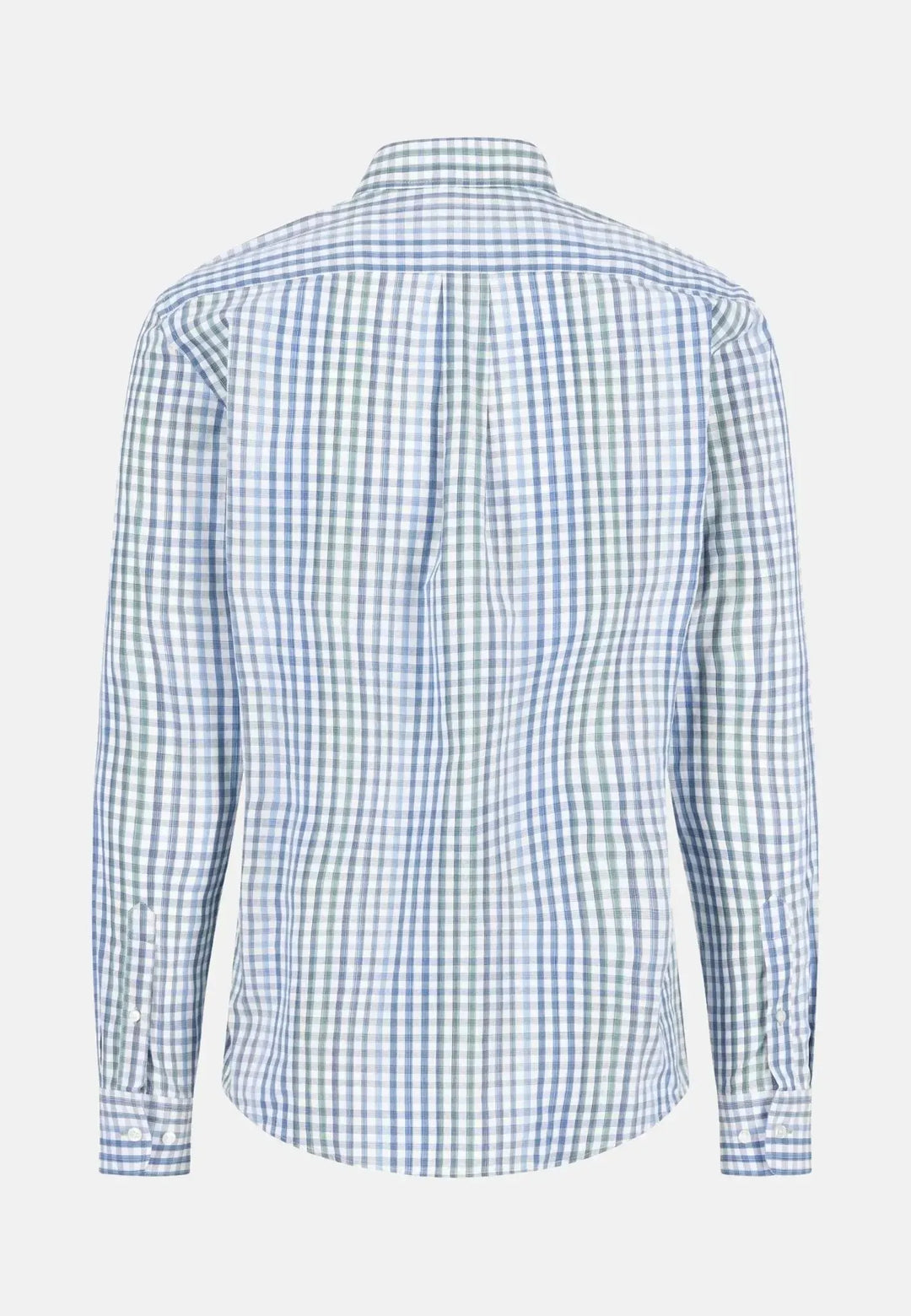 fynch-hatton-Gingham Check Button Down Shirt Fern