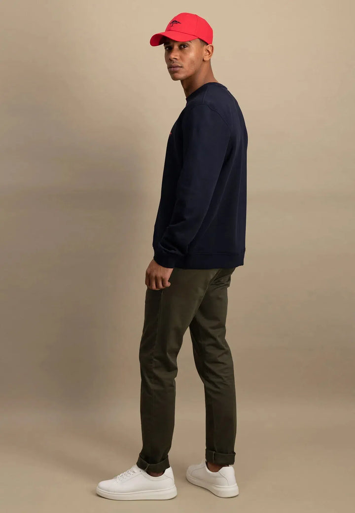 fynch-hatton-Heavyweight Crewneck Sweatshirt Navy