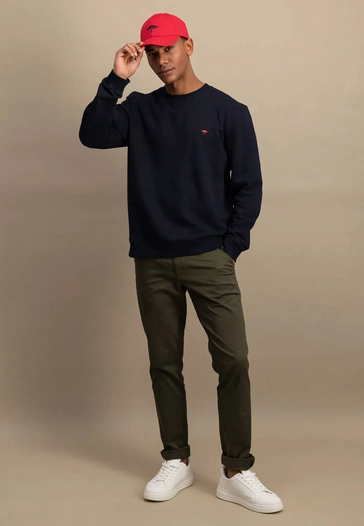 fynch-hatton-Heavyweight Crewneck Sweatshirt Navy