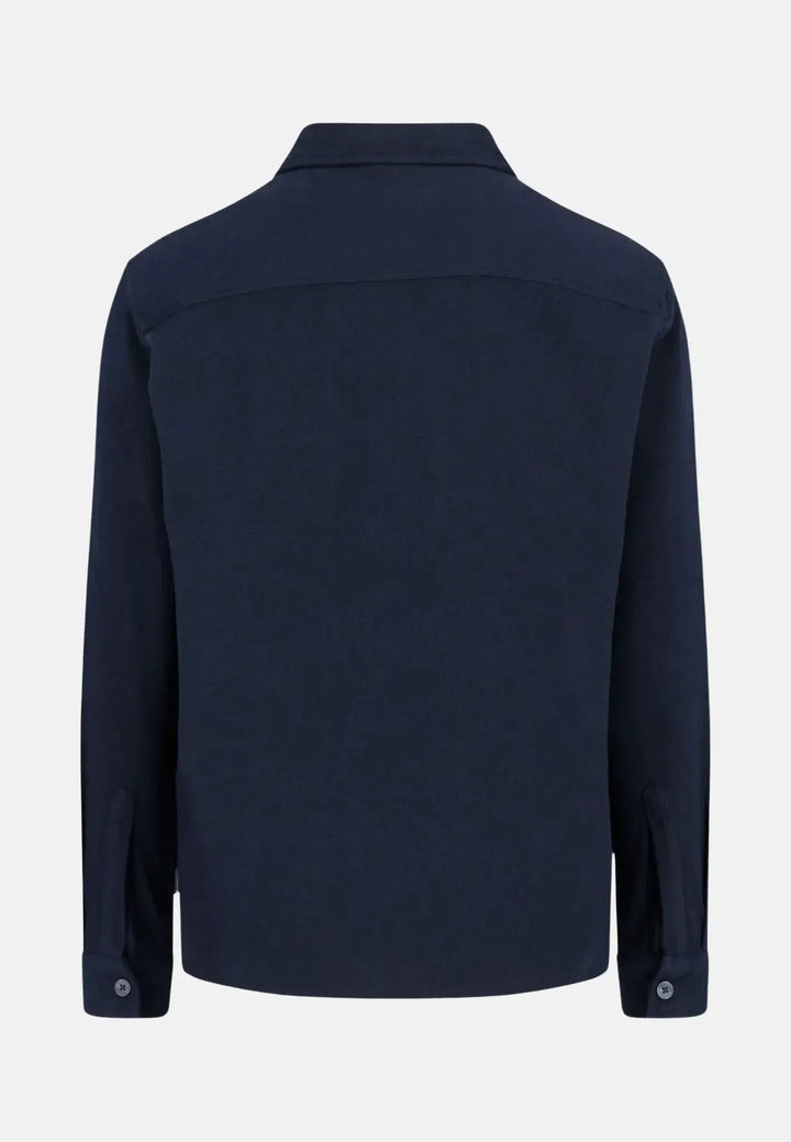 fynch-hatton-Heavyweight Flannel Overshirt Navy