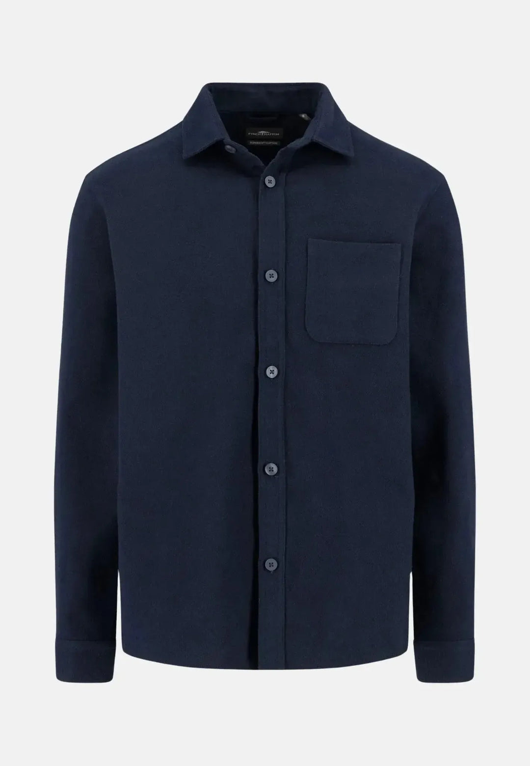 fynch-hatton-Heavyweight Flannel Overshirt Navy