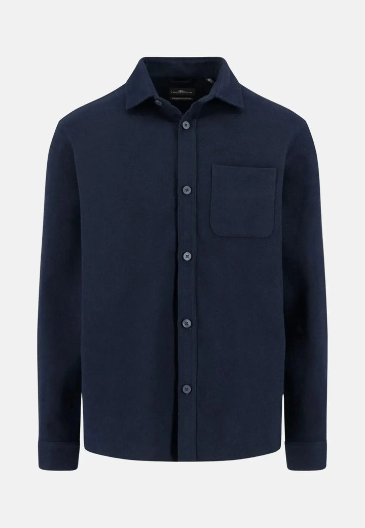 fynch-hatton-Heavyweight Flannel Overshirt Navy