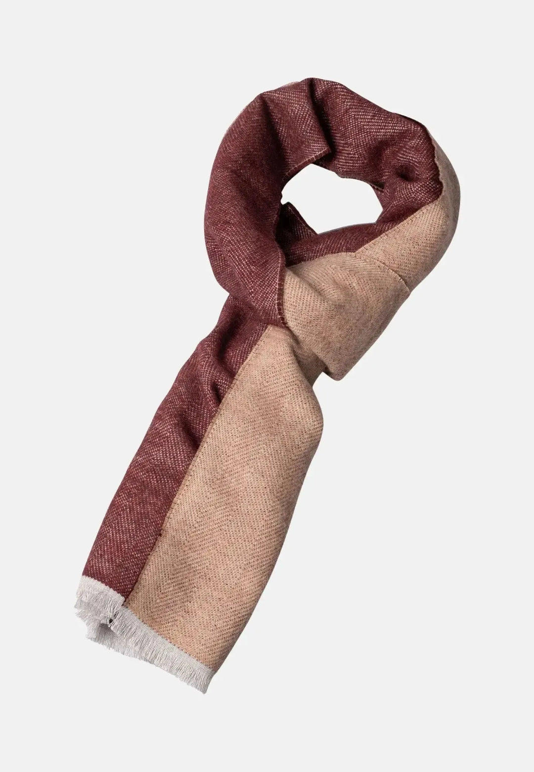 fynch-hatton-Herringbone Scarf Deep Merlot