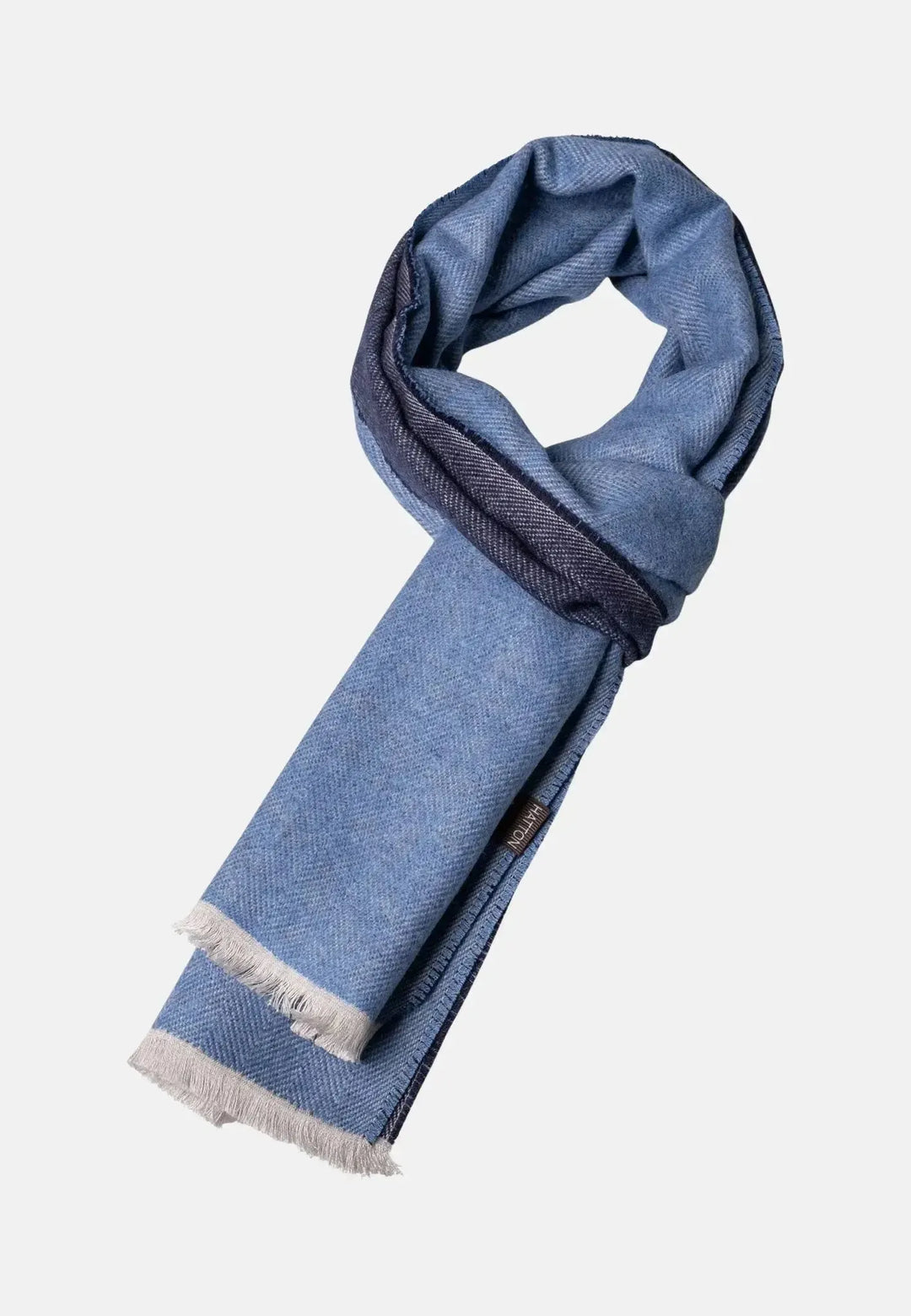 fynch-hatton-Herringbone Scarf Misty Blue