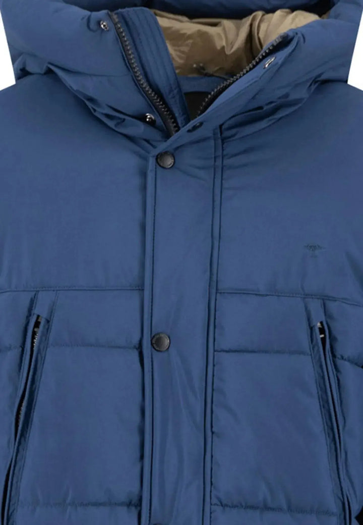 fynch-hatton-Hooded Full Length Puffer Coat Misty Blue