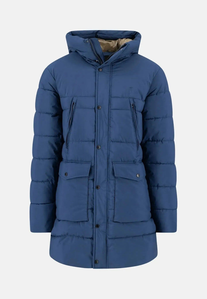 fynch-hatton-Hooded Full Length Puffer Coat Misty Blue