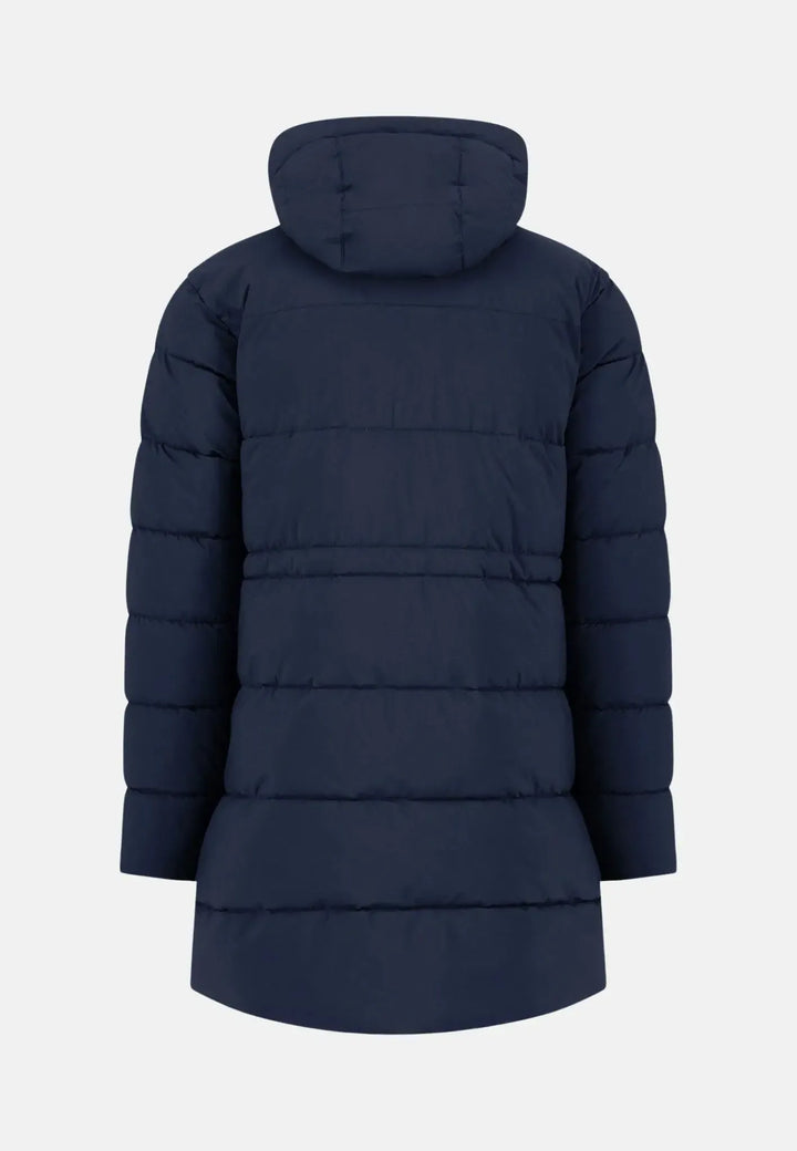 fynch-hatton-Hooded Full Length Puffer Coat Navy