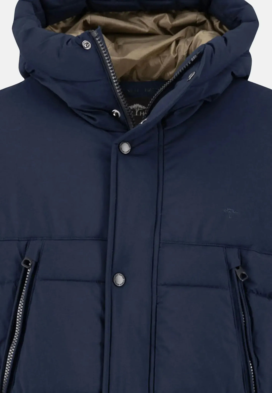 fynch-hatton-Hooded Full Length Puffer Coat Navy