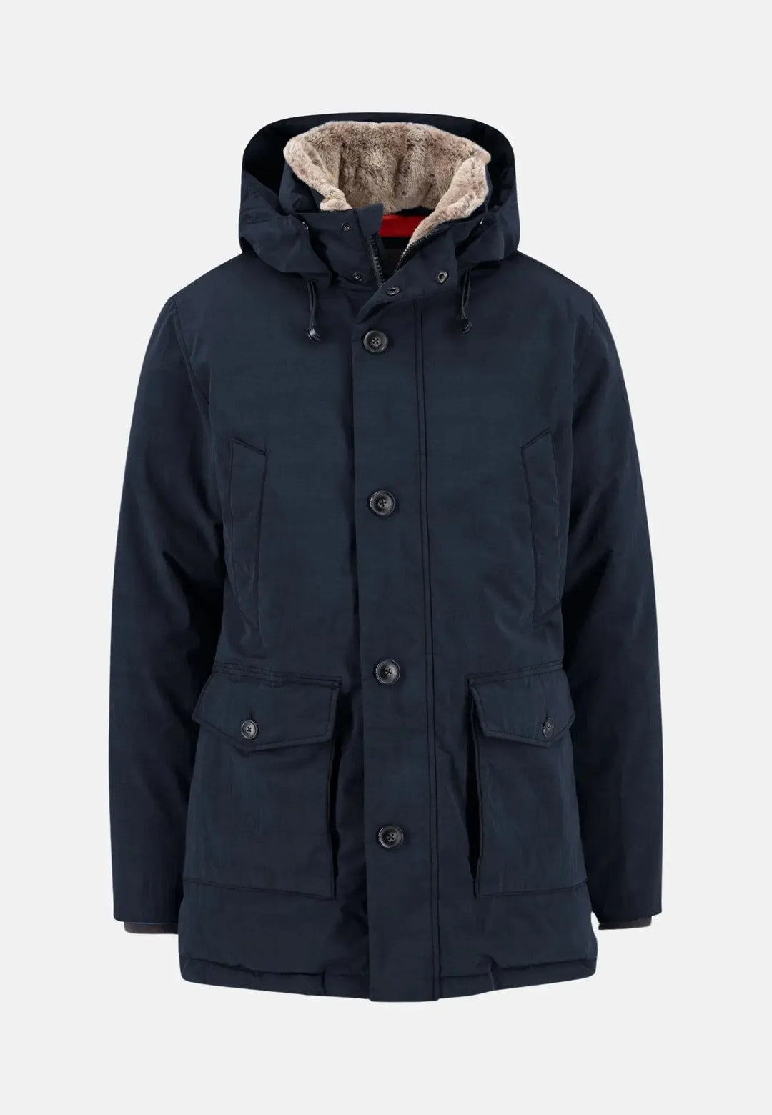 fynch-hatton-Hooded Winter Parka Jacket Dark Navy