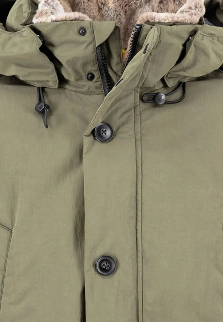 fynch-hatton-Hooded Winter Parka Jacket Dusty Forest