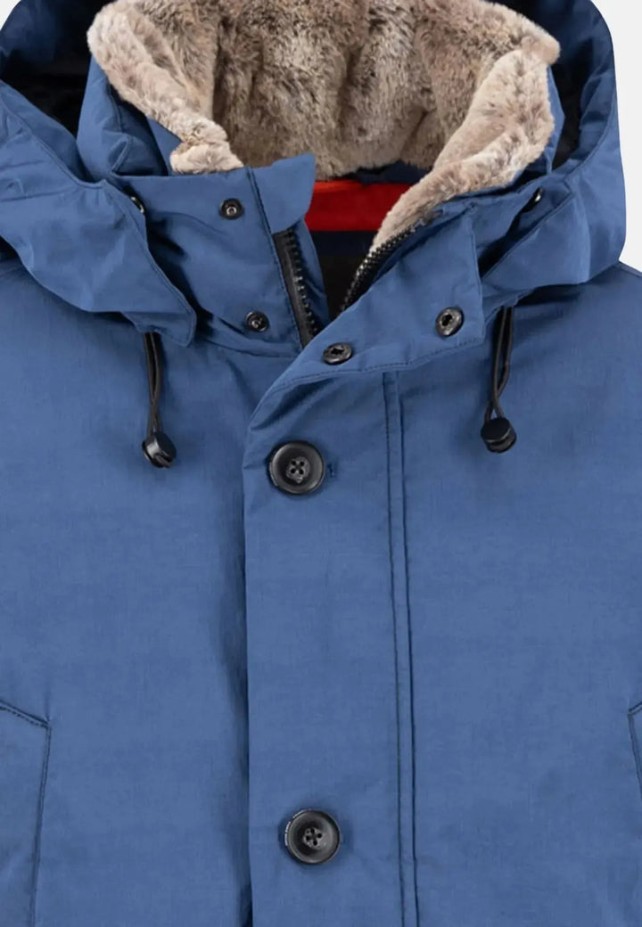 fynch-hatton-Hooded Winter Parka Jacket Misty Blue