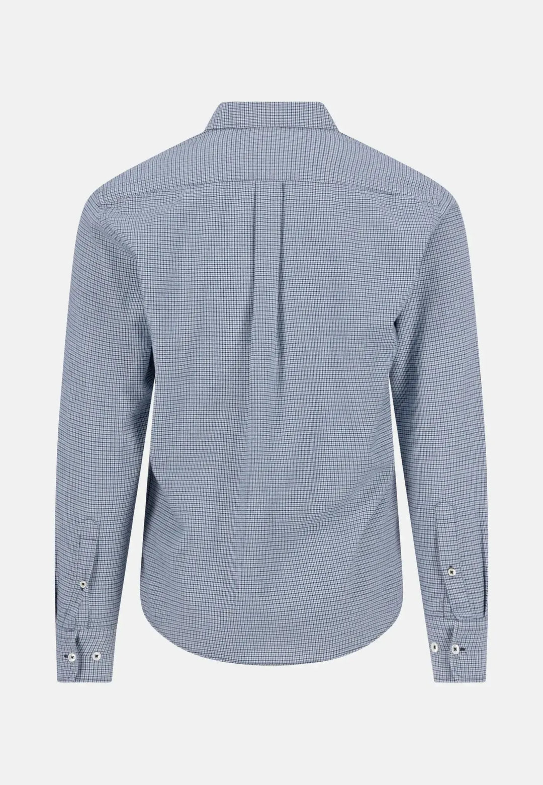 fynch-hatton-Houndstooth Check Button Down Shirt Navy