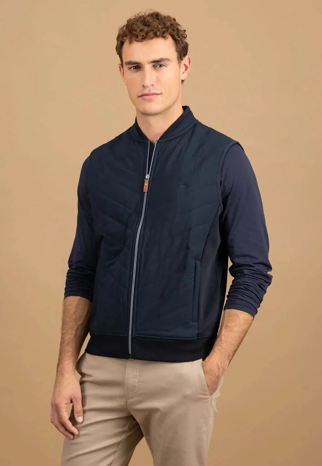 fynch-hatton-Hybrid College Gilet Navy