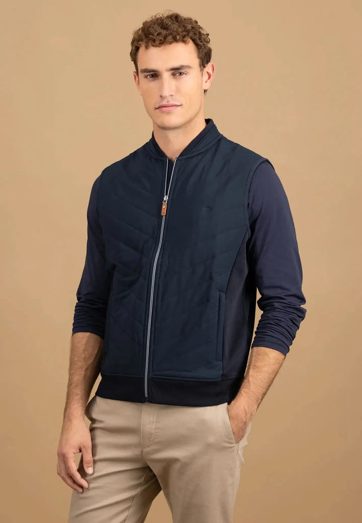 fynch-hatton-Hybrid College Gilet Navy