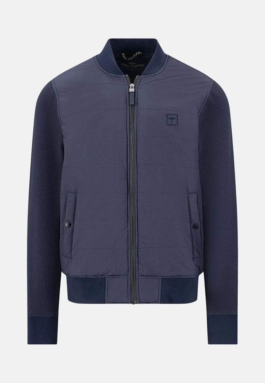 fynch-hatton-Hybrid Quilted Bomber Jacket Navy