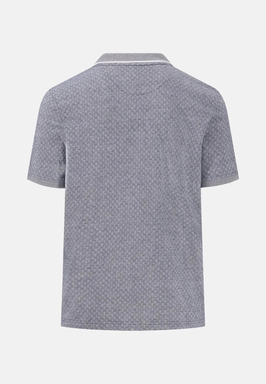 fynch-hatton-Jacquard Piqué Polo Shirt Navy