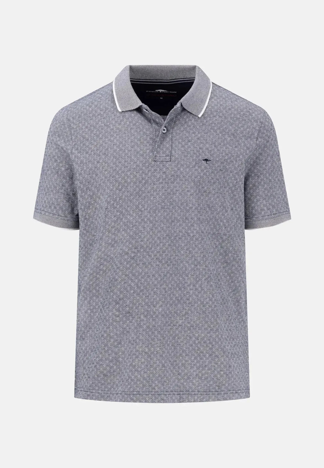 fynch-hatton-Jacquard Piqué Polo Shirt Navy