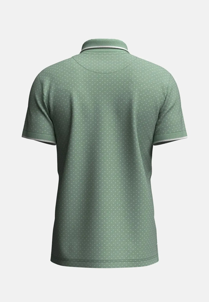 fynch-hatton-Jacquard Piqué Polo Shirt Turf Green