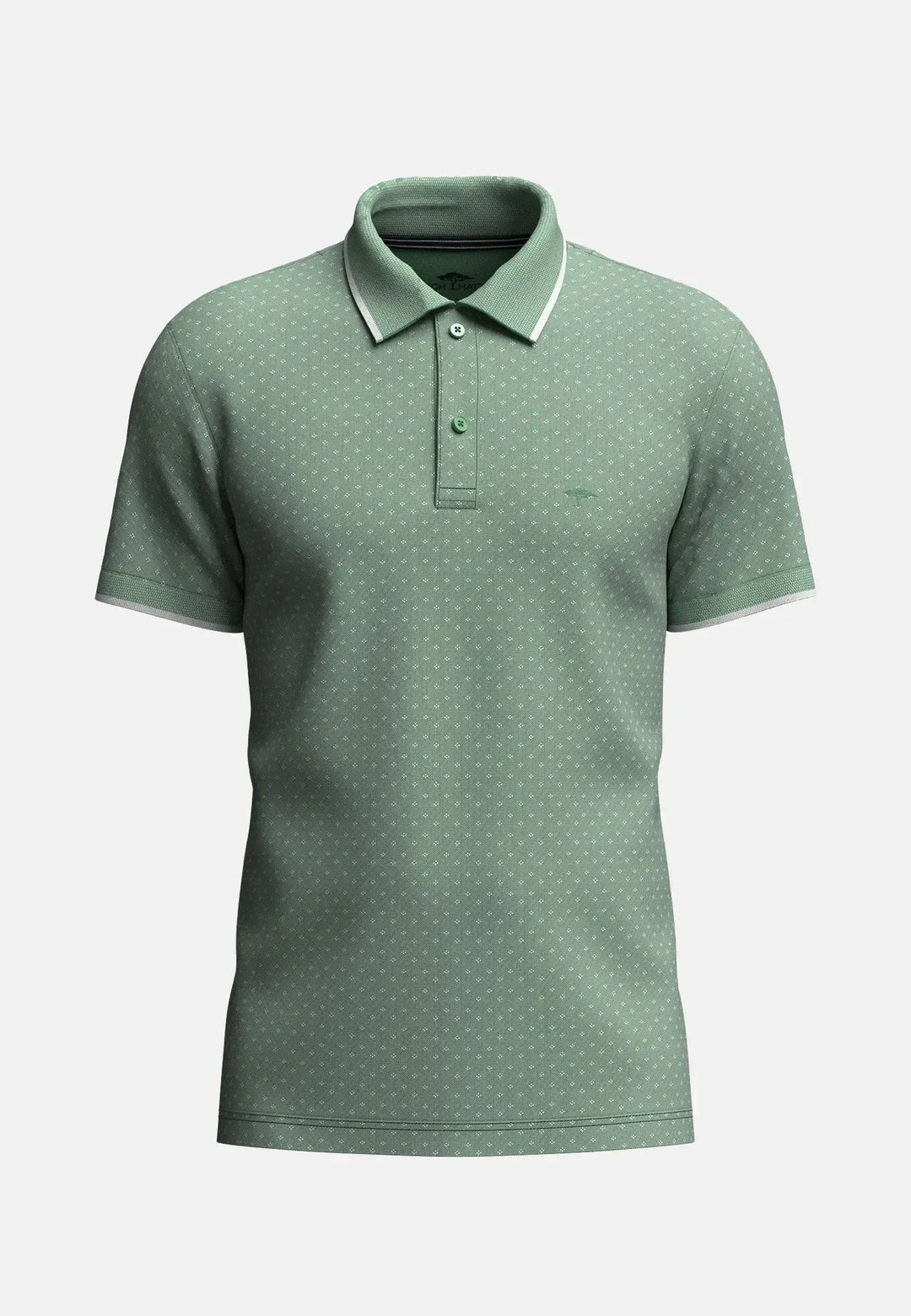 fynch-hatton-Jacquard Piqué Polo Shirt Turf Green