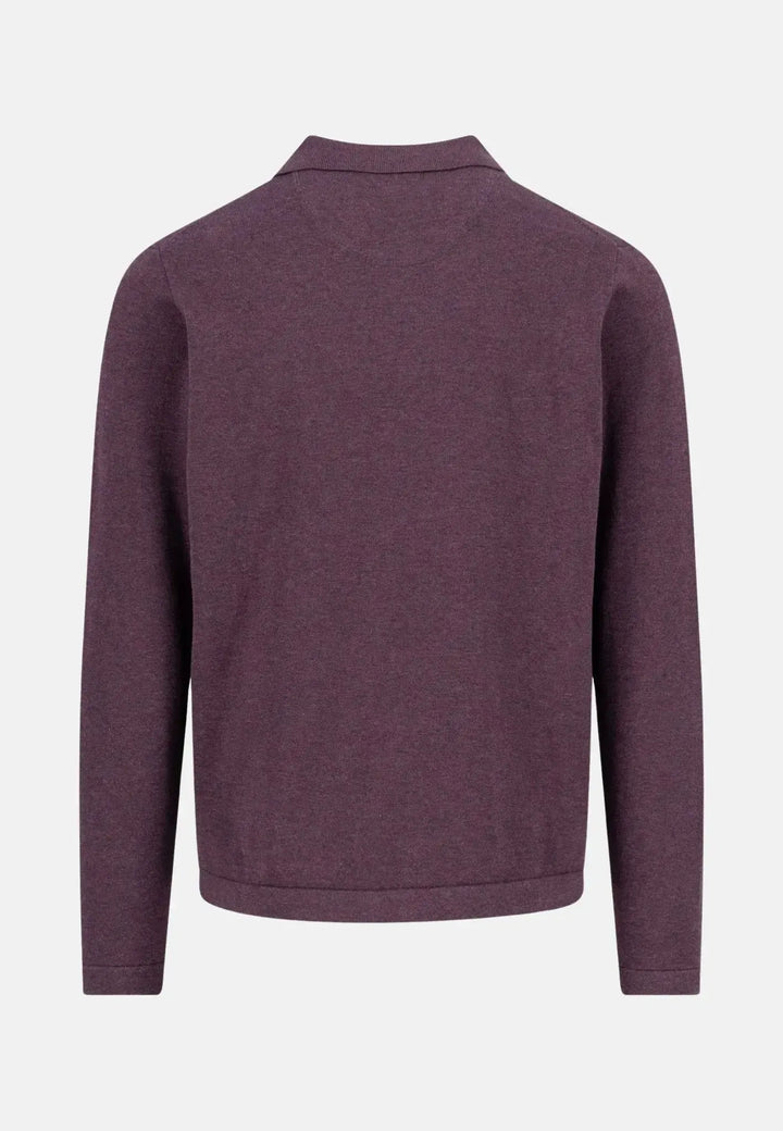 fynch-hatton-Kent Collar Buttoned Cardigan Aubergine