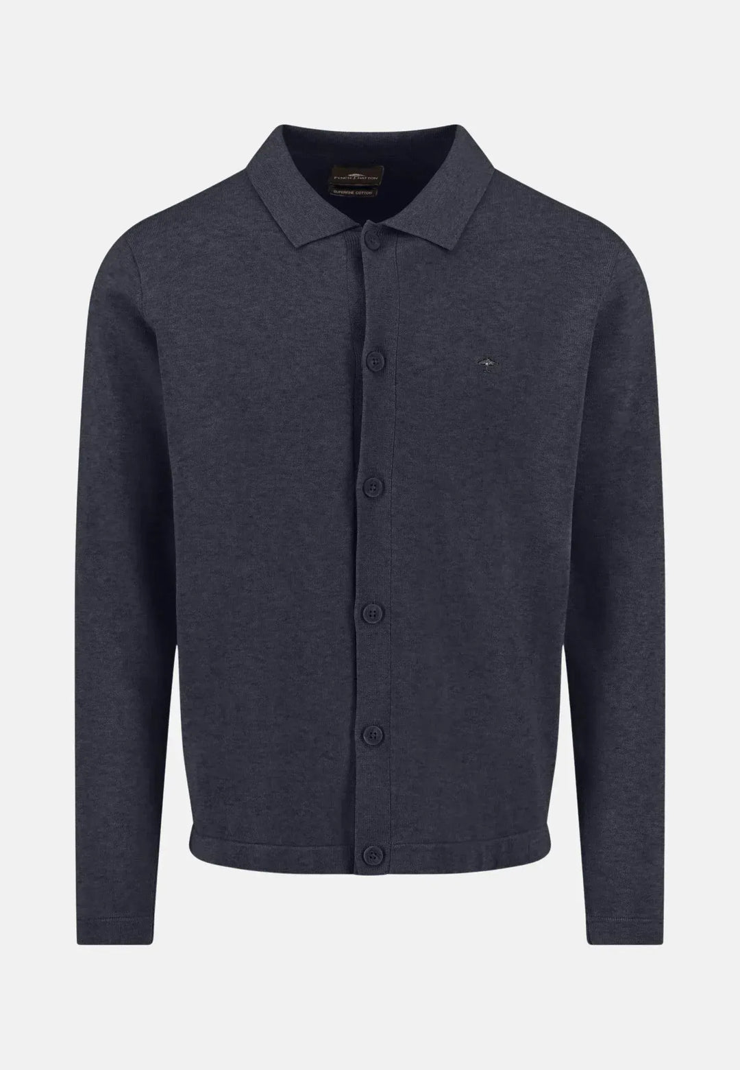 fynch-hatton-Kent Collar Buttoned Cardigan Navy
