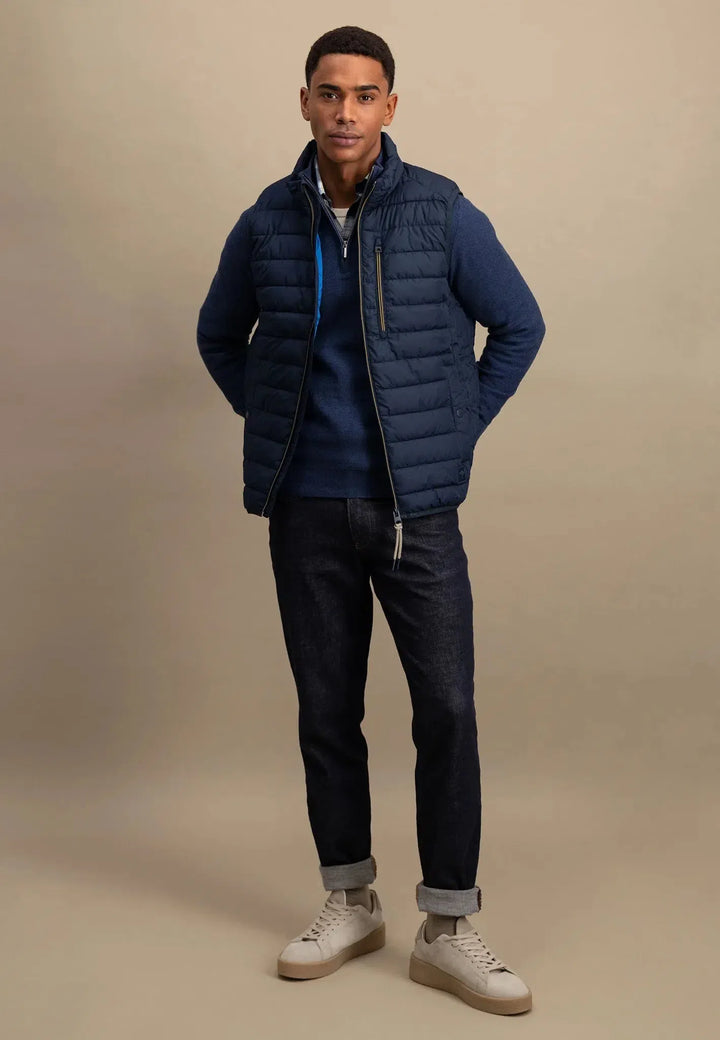fynch-hatton-Light Weight Gilet Dark Navy