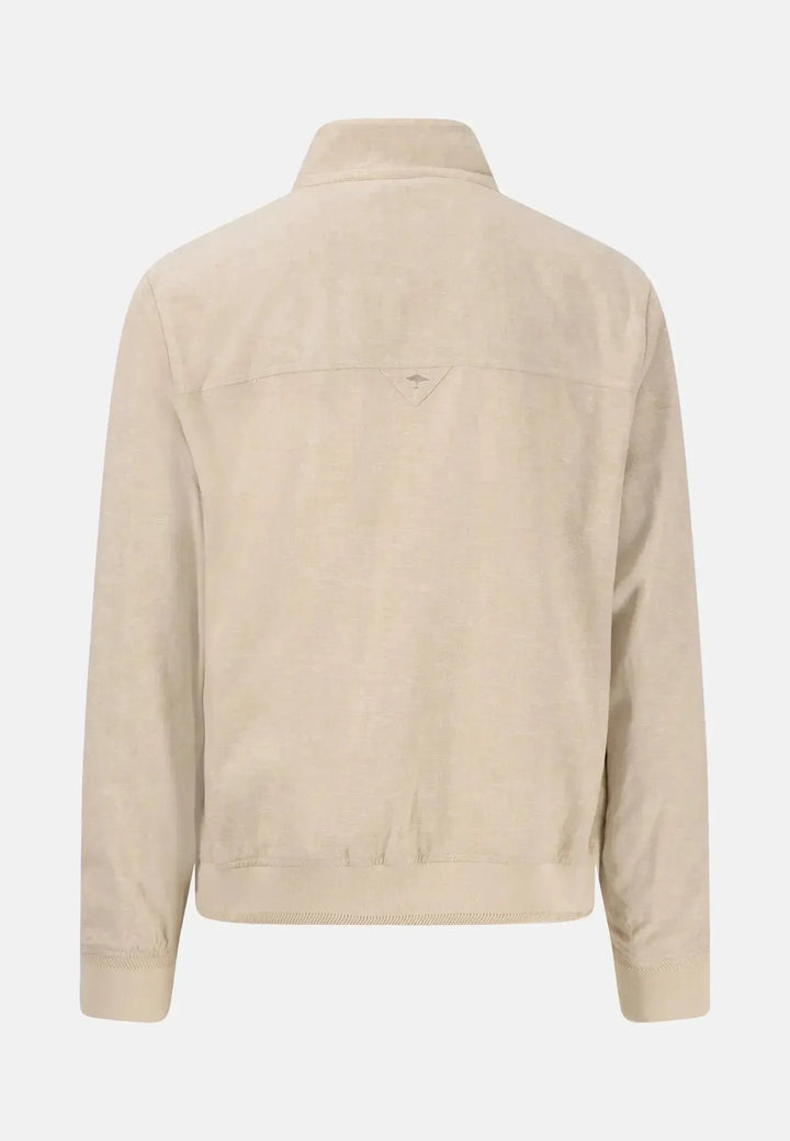 fynch-hatton-Linen Blend Harrington Jacket Stone