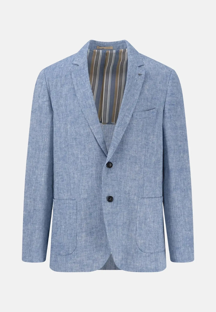 fynch-hatton-Linen Blend Herringbone Blazer Summer Breeze