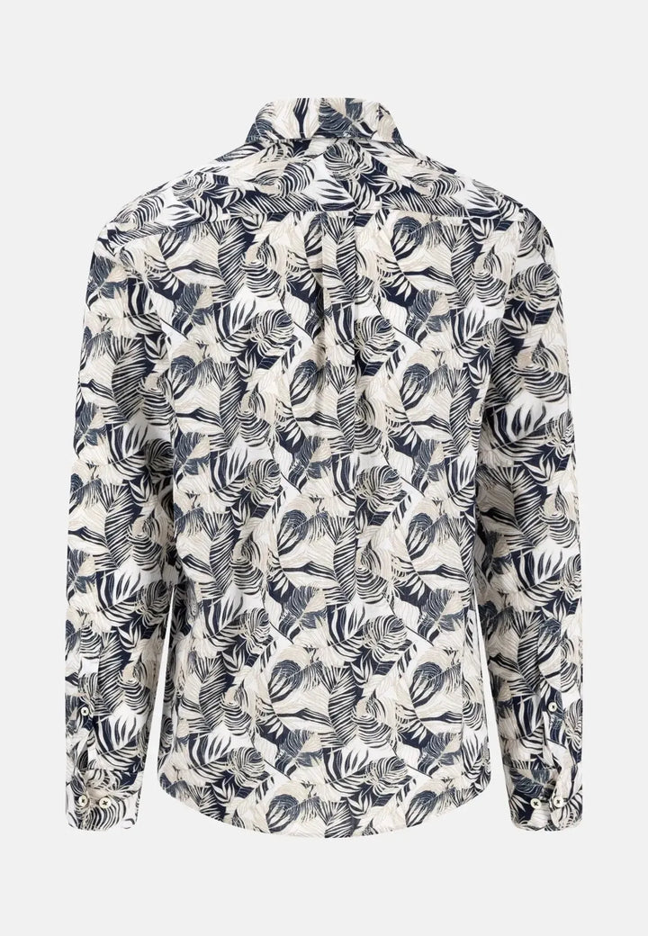 fynch-hatton-Linen Summer Prints Shirt Sand