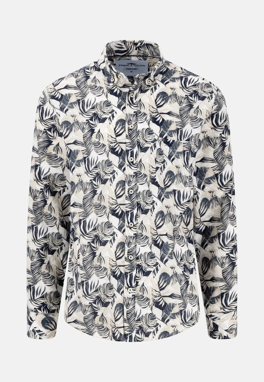 fynch-hatton-Linen Summer Prints Shirt Sand