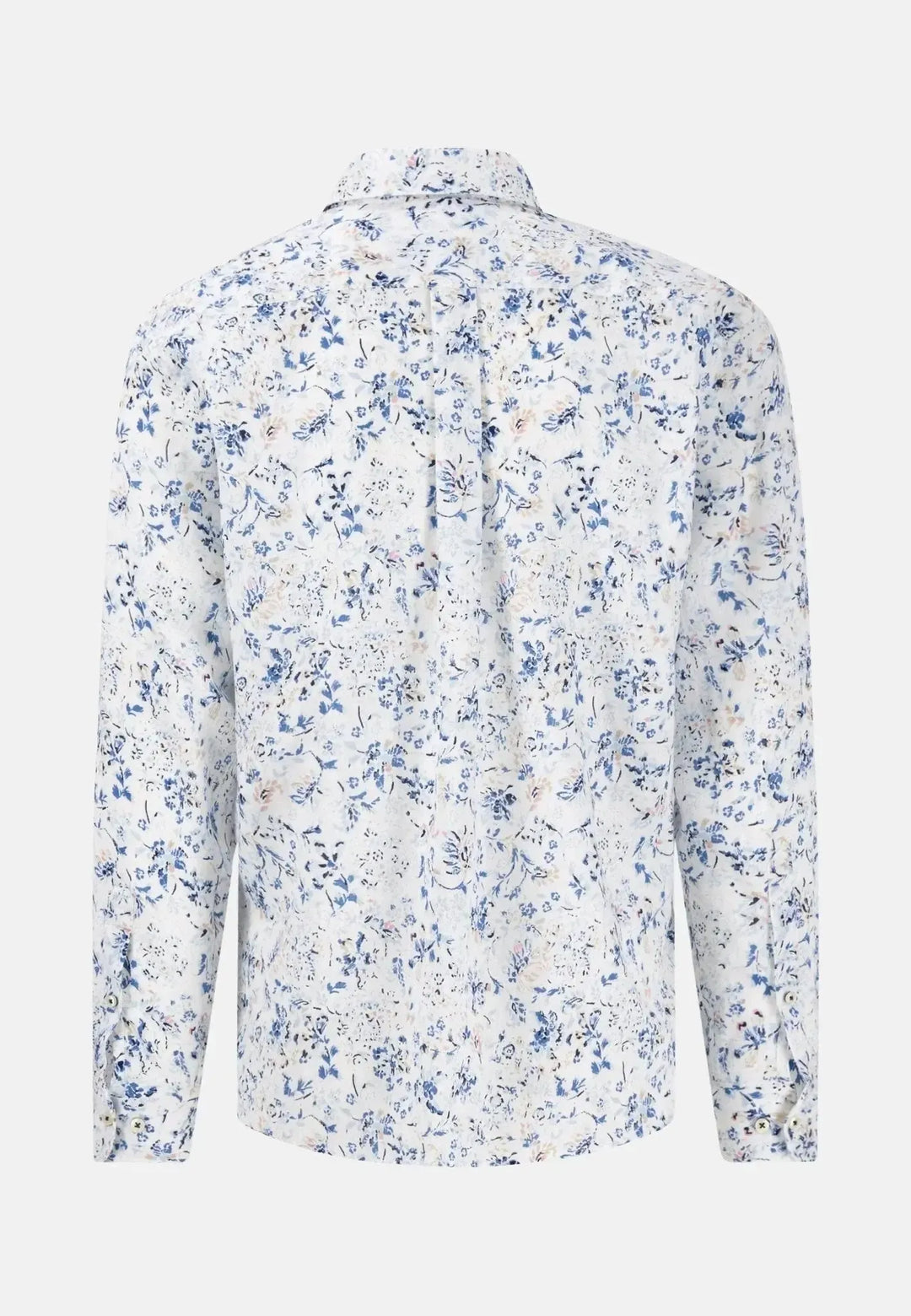 fynch-hatton-Linen Summer Prints Shirt White