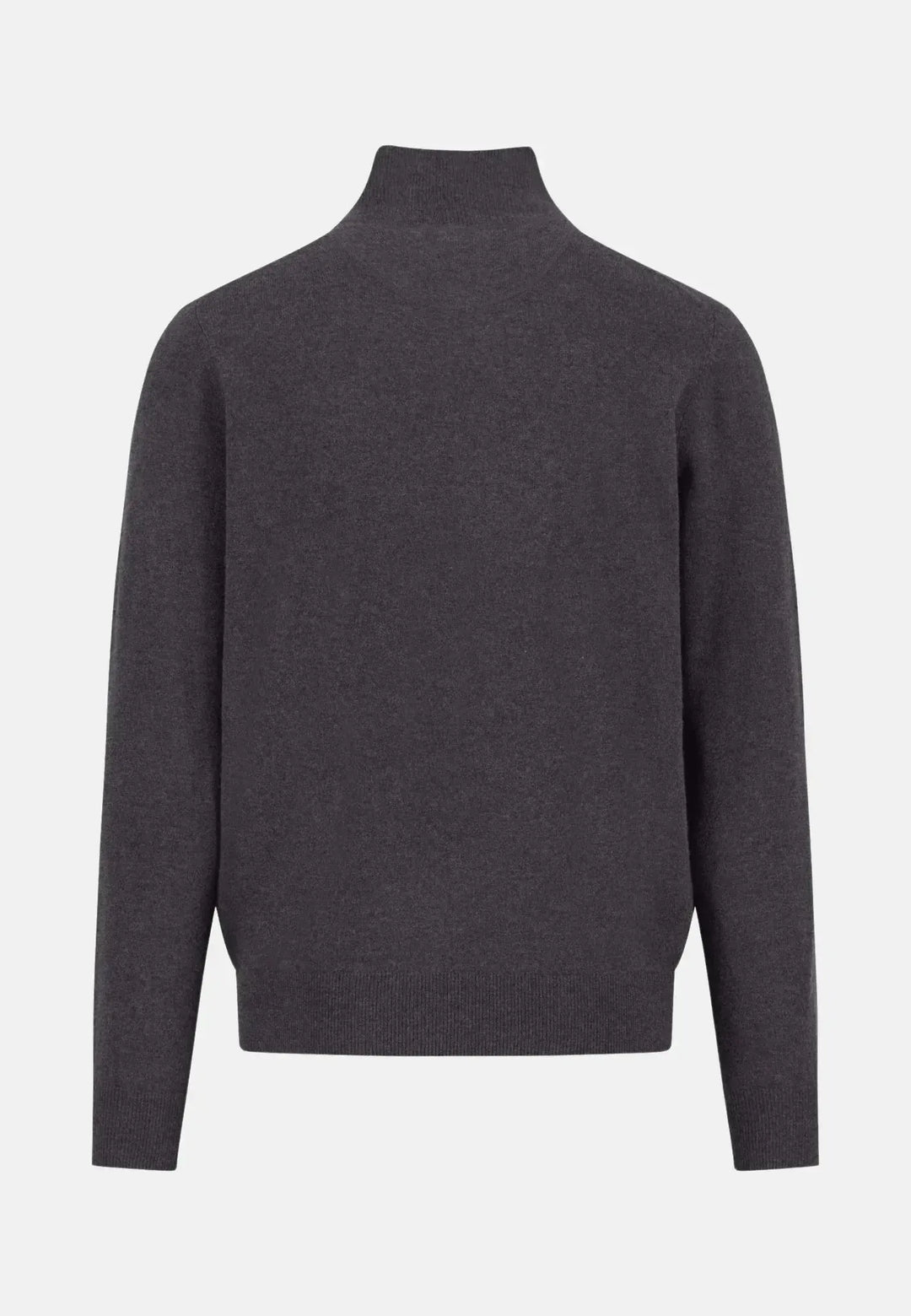 fynch-hatton-Merino Wool Cashmere 1/4 Zip Knit Charcoal