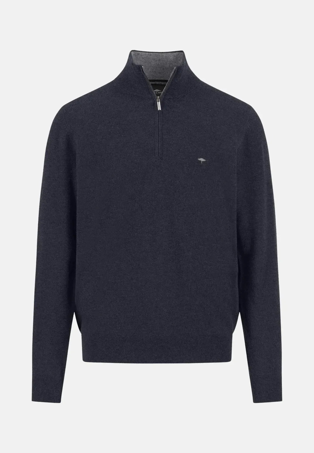 fynch-hatton-Merino Wool Cashmere 1/4 Zip Knit Navy