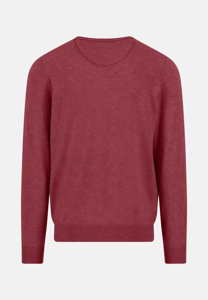 fynch-hatton-Merino Wool Cashmere Crewneck Knit Berry